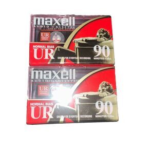 2 Maxell Normal Bias UR 90 Minutes Blank Audio Cassette Tape NEW